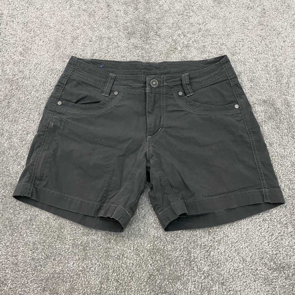 KUHL Hiking Shorts Womens 2 Nylon Riptsop Utility Outdoor Trail Patina Grey